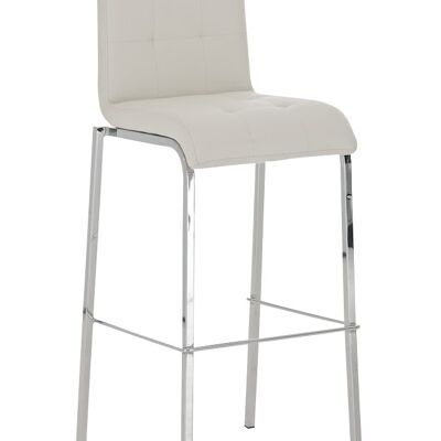 Tabouret de bar en cuir Avola C78 blanc 51x43x103 cuir artificiel blanc Métal chromé