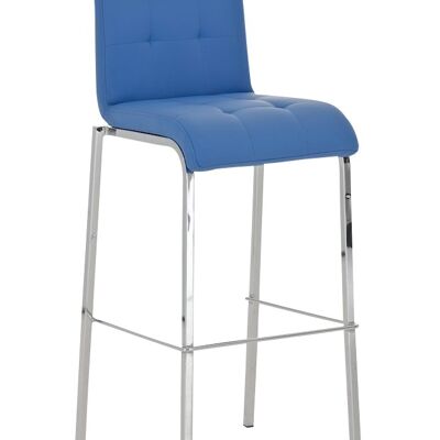 Tabouret de bar Avola cuir C78 bleu 51x43x103 cuir artificiel bleu Métal chromé