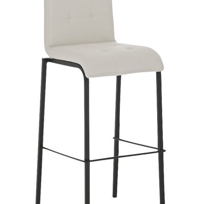 Tabouret de bar Avola cuir B78 blanc 51x43x103 cuir artificiel blanc Métal noir mat