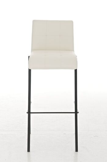 Tabouret de bar Avola cuir B78 crème 51x43x103 similicuir crème Métal noir mat 2