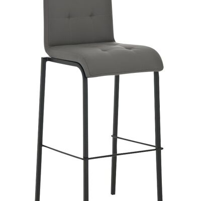 Sgabello da bar Pelle Avola B78 Grigio 51x43x103 Similpelle grigia Metallo nero opaco