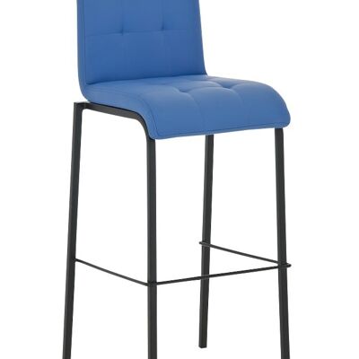 Barhocker Avola Leder B78 blau 51x43x103 blaues Kunstleder Metall mattschwarz