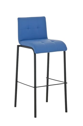 Tabouret de bar Avola cuir B78 bleu 51x43x103 cuir artificiel bleu Métal noir mat 1