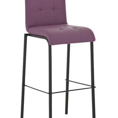 Sgabello bar Avola pelle B78 viola 51x43x103 similpelle viola Metallo nero opaco