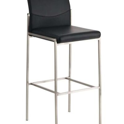 Tabouret de bar Torino E simili cuir noir 45x43x106 simili cuir noir acier inoxydable