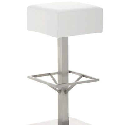 Sgabello da bar Glasgow E85 bianco 35x35x85 bianco ecopelle acciaio inox