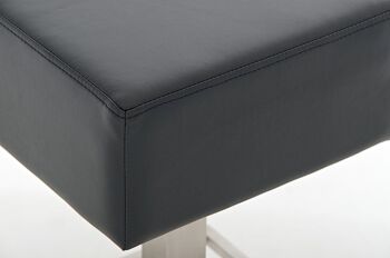 Tabouret de bar Glasgow E76 noir 35x35x76,5 cuir artificiel noir acier inoxydable 4