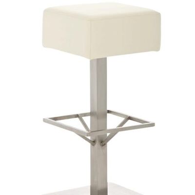 Taburete de bar Glasgow E76 crema 35x35x76,5 polipiel crema acero inoxidable