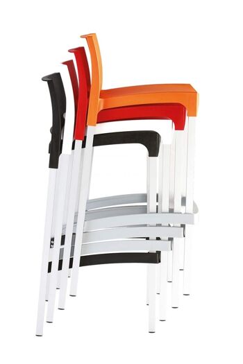 Tabouret de bar GIO blanc 45x39x96 bois aluminium blanc 4