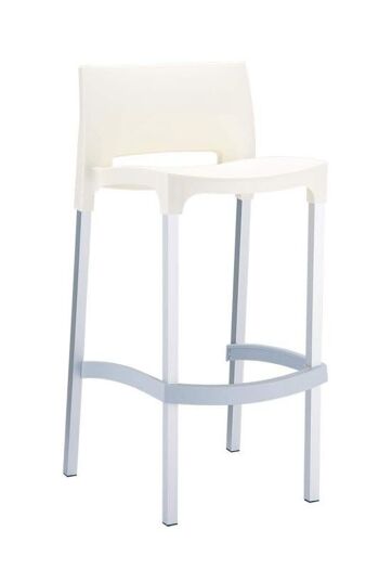 Tabouret de bar GIO crème 45x39x96 crème Bois aluminium 1