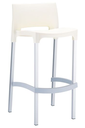 Tabouret de bar GIO crème 45x39x96 crème Bois aluminium 2