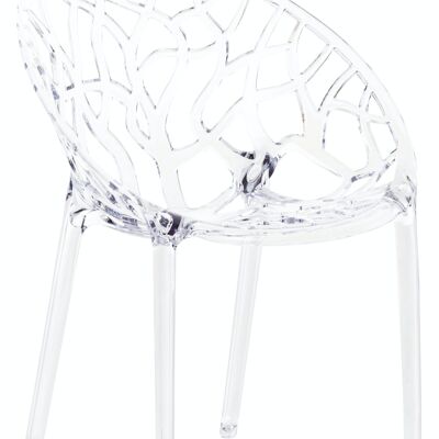 CRYSTAL stackable chair transparent 60x59x80 transparent plastic plastic