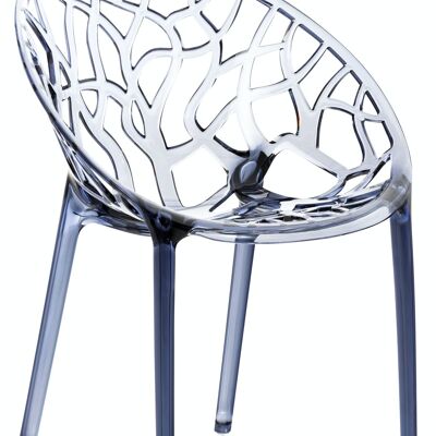 Chaise empilable CRYSTAL Gris 60x59x80 Plastique plastique gris