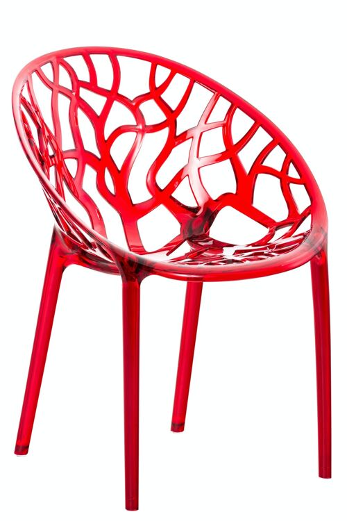CRYSTAL stapelbare stoel rood 60x59x80 rood plastic plastic