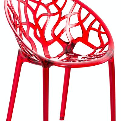 Chaise empilable CRYSTAL rouge 60x59x80 plastique plastique rouge