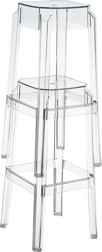 Tabouret de bar Vos transparent 36x36x75 métal transparent plastique 2