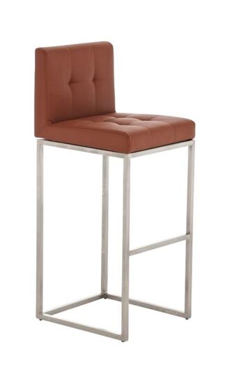 Tabouret de bar Edinburgh E77 marron clair 45x41x103.5 cuir artificiel marron clair acier inoxydable 1