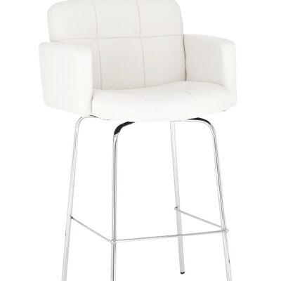Bar stool Los Angeles with base white 56x60x104 white Chromed metal