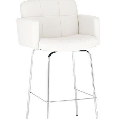 Taburete de bar Los Angeles con base blanco 56x60x104 Metal cromado blanco