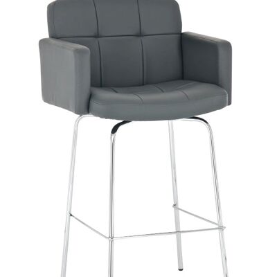 Tabouret de bar Los Angeles avec piètement Gris 56x60x104 Gris Métal chromé