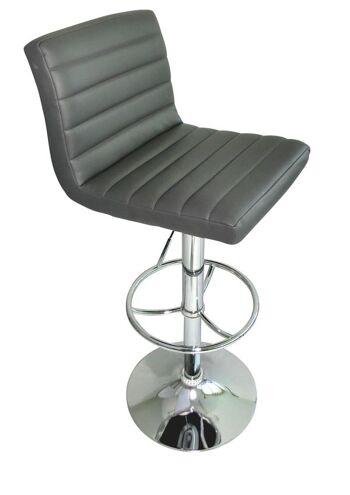 Tabouret de bar Hudson Gris 42x42x113 Métal gris Métal chromé