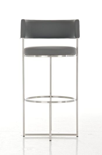 Tabouret de bar Lennox E78 Gris 46x52x102 Cuir artificiel gris acier inoxydable 2