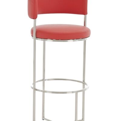 Barhocker Lennox E78 rot 46x52x102 rot Kunstleder Edelstahl