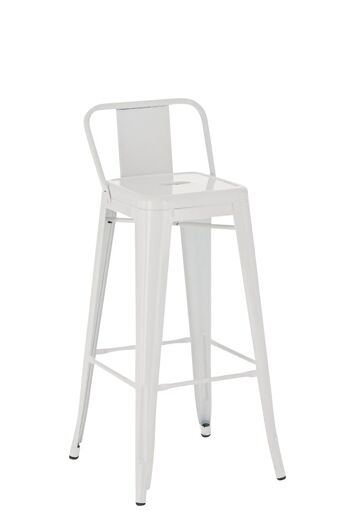 Tabouret de bar Mason blanc 43x44x96 métal blanc métal