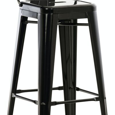 Tabouret de bar Mason noir 43x44x96 métal noir métal