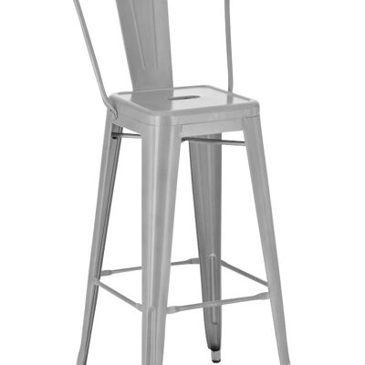 Bar stool Aiden silver 52x44x115 silver metal metal