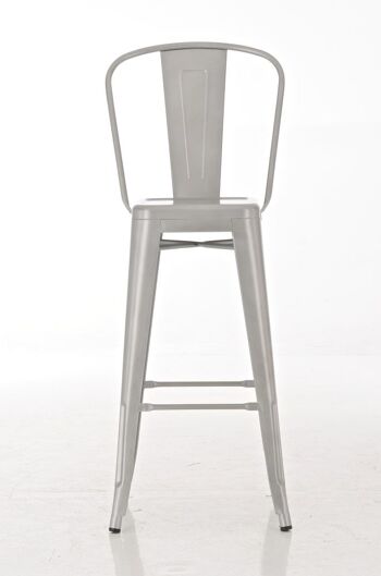 Tabouret de bar Aiden argent 52x44x115 métal argenté métal 2