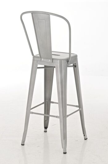 Tabouret de bar Aiden argent 52x44x115 métal argenté métal 3