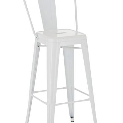 Taburete de bar Aiden G77 blanco 52x44x115 metal blanco metal