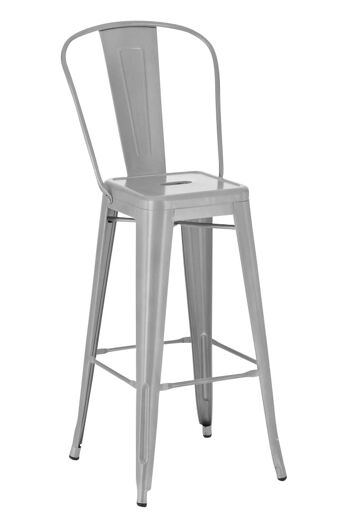 Tabouret de bar Aiden G77 argent 52x44x115 métal argenté métal 1