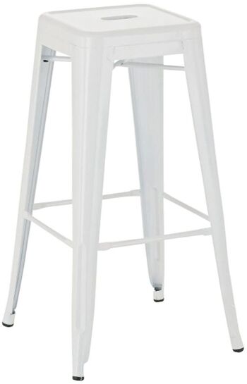 Tabouret de bar Joshua blanc 43x43x77 métal blanc métal 1