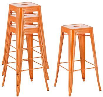 Tabouret de bar Joshua orange 43x43x77 métal orange métal 5