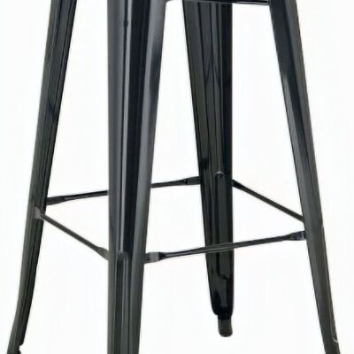 Tabouret de bar Joshua noir 43x43x77 métal noir métal