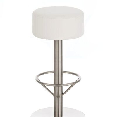 Taburete de bar Pisa E85 blanco 38x38x85 cuero artificial blanco metal