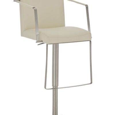 Bar stool Santiago cream 51x52x88 cream leatherette stainless steel