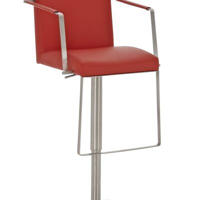 Sgabello da bar Santiago rosso 51x52x88 rosso pelle artificiale acciaio inox