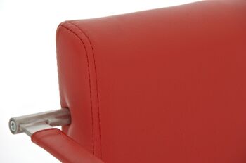 Tabouret de bar Santiago rouge 51x52x88 cuir artificiel rouge acier inoxydable 4