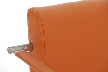Tabouret de bar Santiago orange 51x52x88 cuir artificiel orange acier inoxydable 4