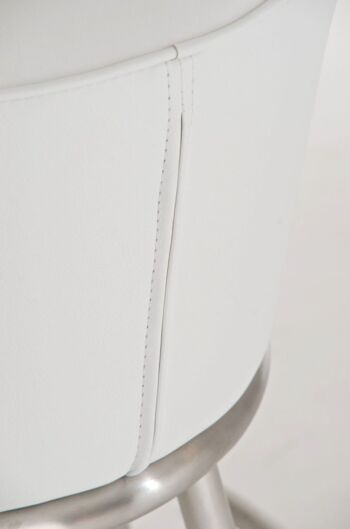 Tabouret de bar Laos E80 blanc 56x56x80 cuir artificiel blanc acier inoxydable 4