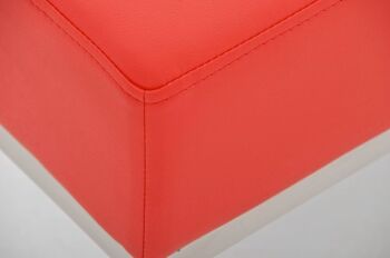 Tabouret Lamega rouge 40x40x46 cuir artificiel rouge acier inoxydable 4