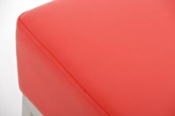 Tabouret Lamega rouge 40x40x46 cuir artificiel rouge acier inoxydable 5