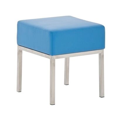 Sgabello Lamega blu 40x40x46 blu ecopelle acciaio inossidabile