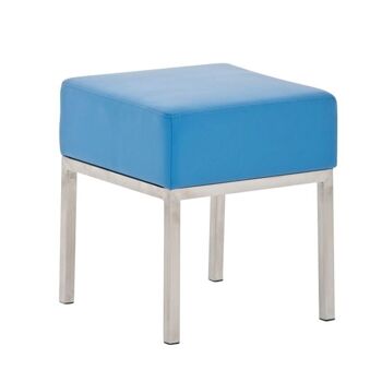 Tabouret Lamega bleu 40x40x46 cuir artificiel bleu acier inoxydable 7