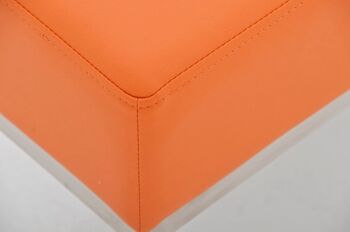 Tabouret Lamega orange 40x40x46 simili cuir orange acier inoxydable 4