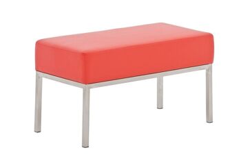 Canapé 2 places Lamega 40x80 rouge 40x81x46 cuir artificiel rouge acier inoxydable 1