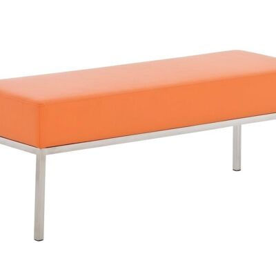 3-Sitzer-Sofa Lamega 40x120 orange 40x121x46 orange Kunstleder Edelstahl
